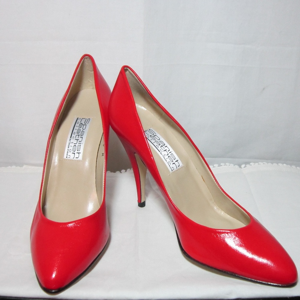 "New"Red Spanish Leather Heels By Sergio Zelcer